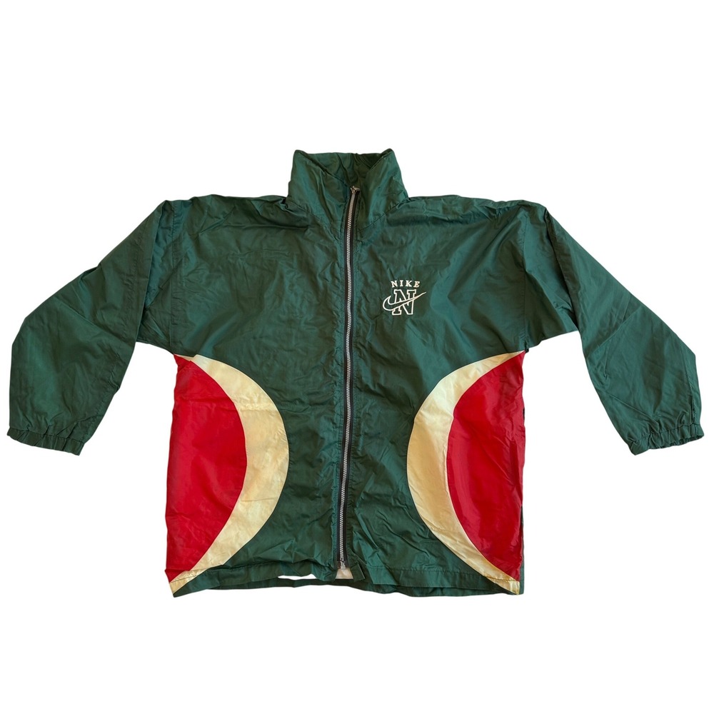 Vintage Nike Windbreaker Jacket XL Green Colorblock Sportswear Gorpcore Hiking - Picture 1 of 8
